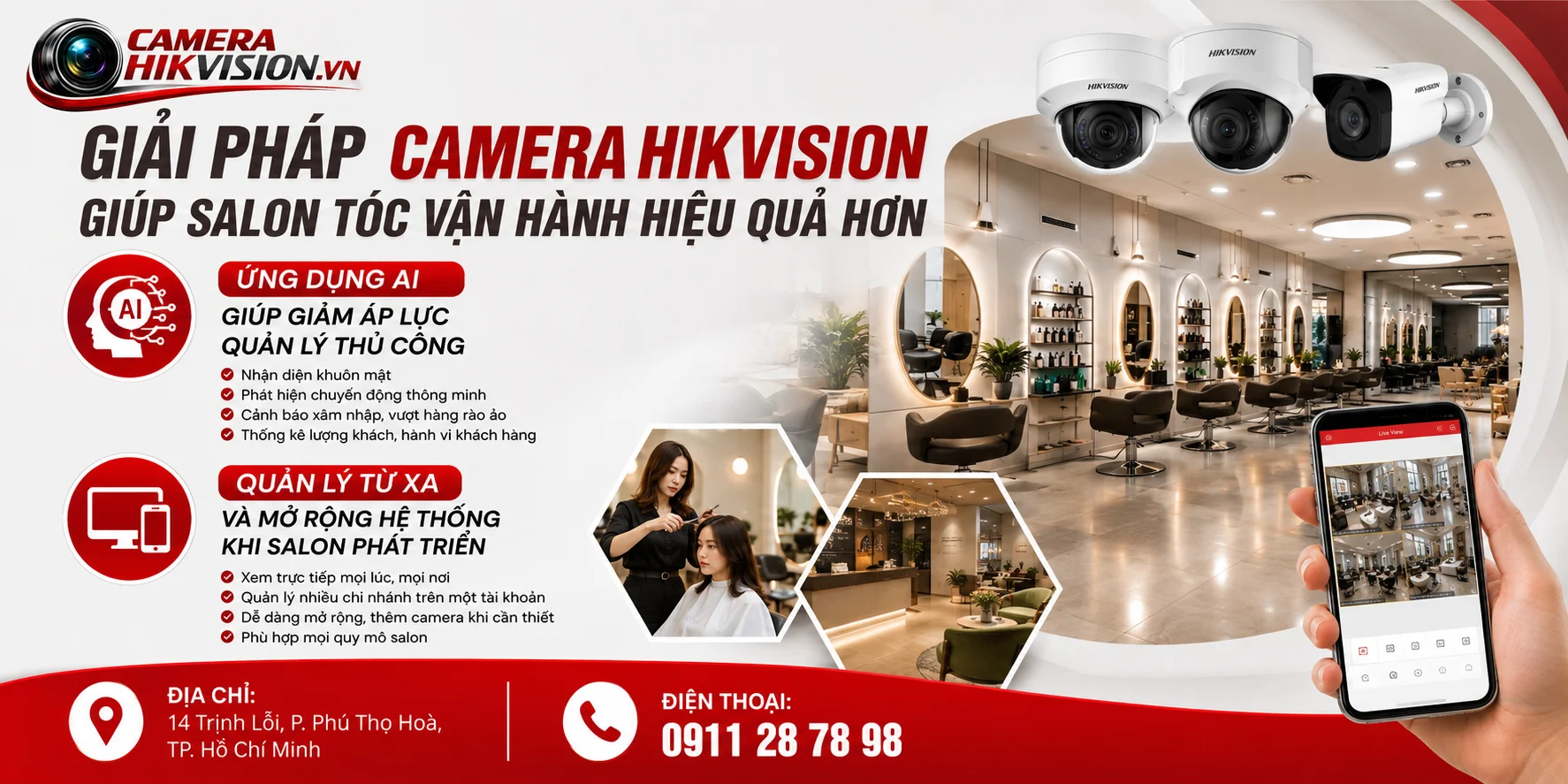 Giải pháp Camera Hikvision giúp salon tóc vận hành hiệu quả hơn