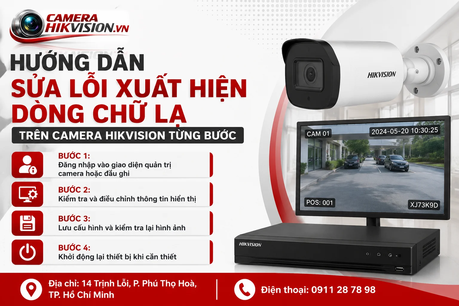 Hướng dẫn sửa lỗi xuất hiện dòng chữ lạ trên camera Hikvision từng bước