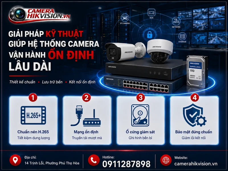 Giải pháp kỹ thuật giúp hệ thống camera vận hành ổn định lâu dài