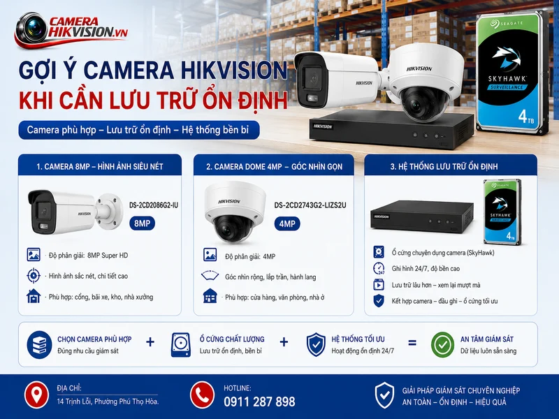 Gợi ý camera Hikvision khi cần lưu trữ ổn định