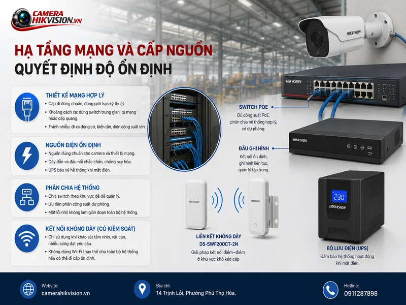 Hạ tầng mạng và cấp nguồn quyết định độ ổn định