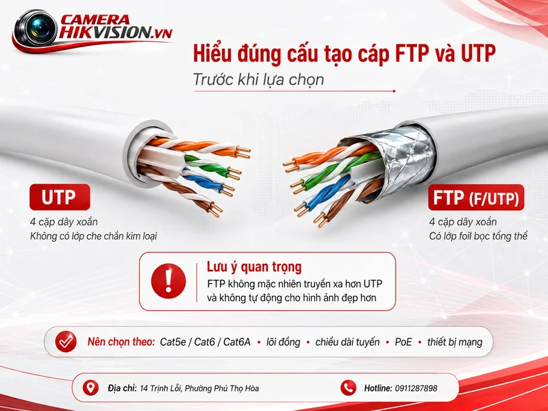 Hiểu đúng cấu tạo cáp FTP và UTP trước khi lựa chọn