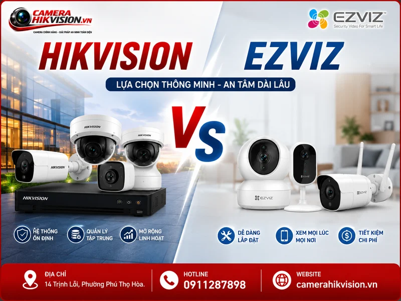 Hikvision vs Ezviz: So sánh chi phí, bảo trì và nâng cấp năm 2026