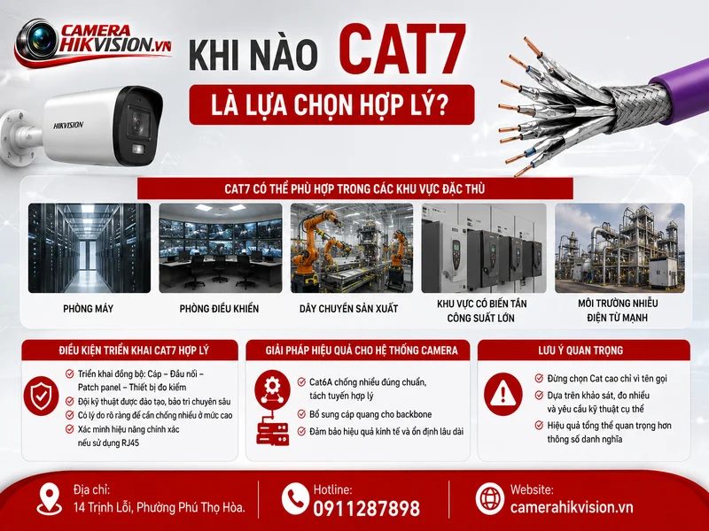 Khi nào Cat7 là lựa chọn hợp lý?