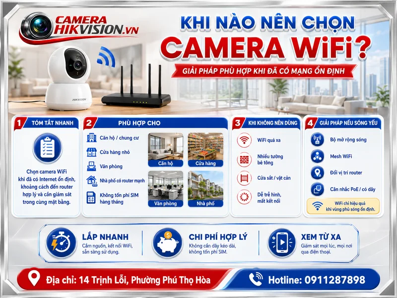 Khi nào nên chọn camera WiFi?