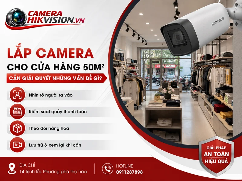 Lắp camera cho cửa hàng 50m² cần giải quyết những vấn đề gì?