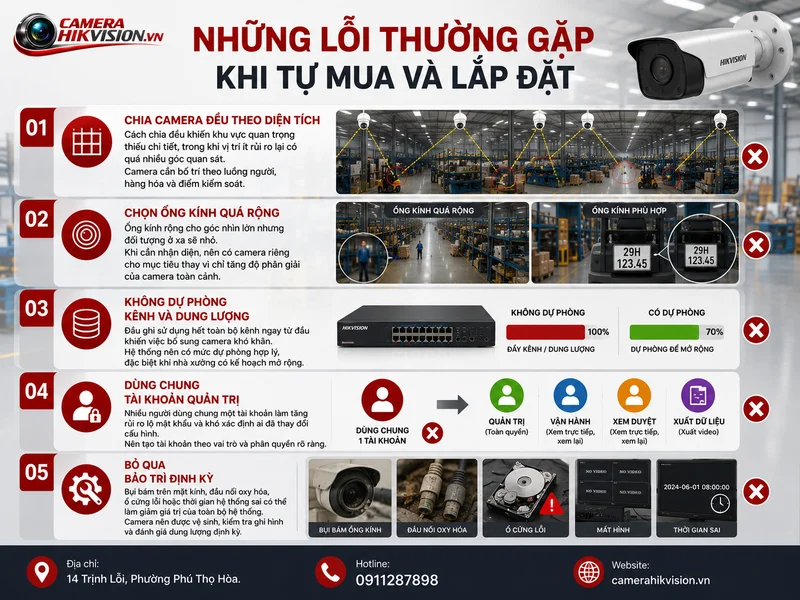 Quy trình lắp camera cho nhà xưởng 1.000m²