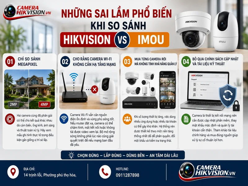 Những sai lầm phổ biến khi so sánh Hikvision vs Imou
