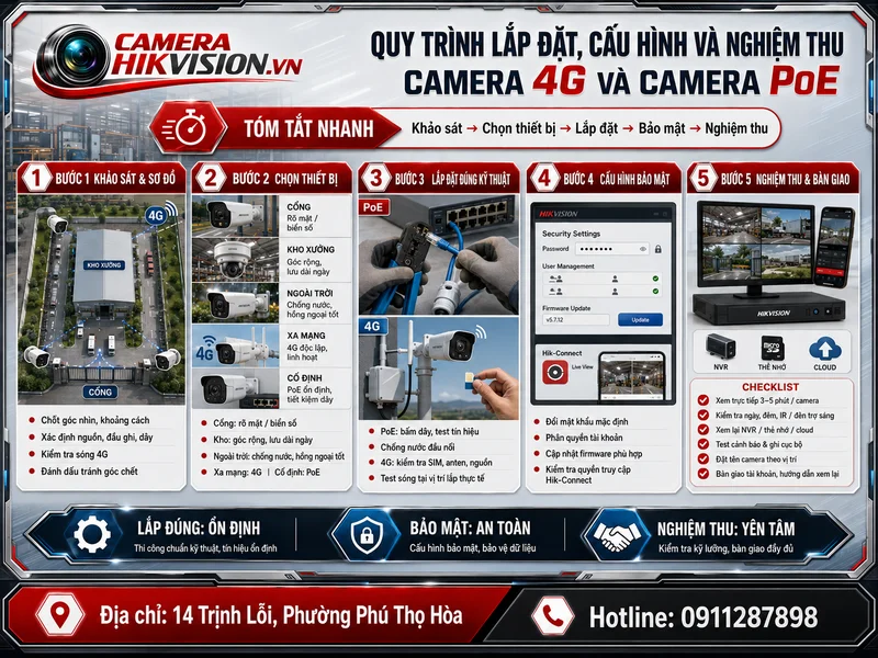Quy trình lắp đặt, cấu hình và nghiệm thu Camera 4G và camera PoE