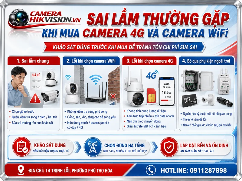 Sai lầm thường gặp khi mua Camera có SIM 4G và camera WiFi