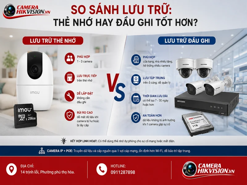 So sánh lưu trữ: thẻ nhớ hay đầu ghi tốt hơn?