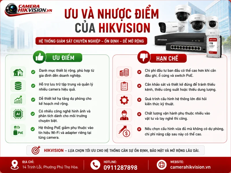 Ưu và nhược điểm của Hikvision