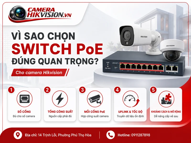 Vì sao chọn switch PoE đúng quan trọng với camera Hikvision?