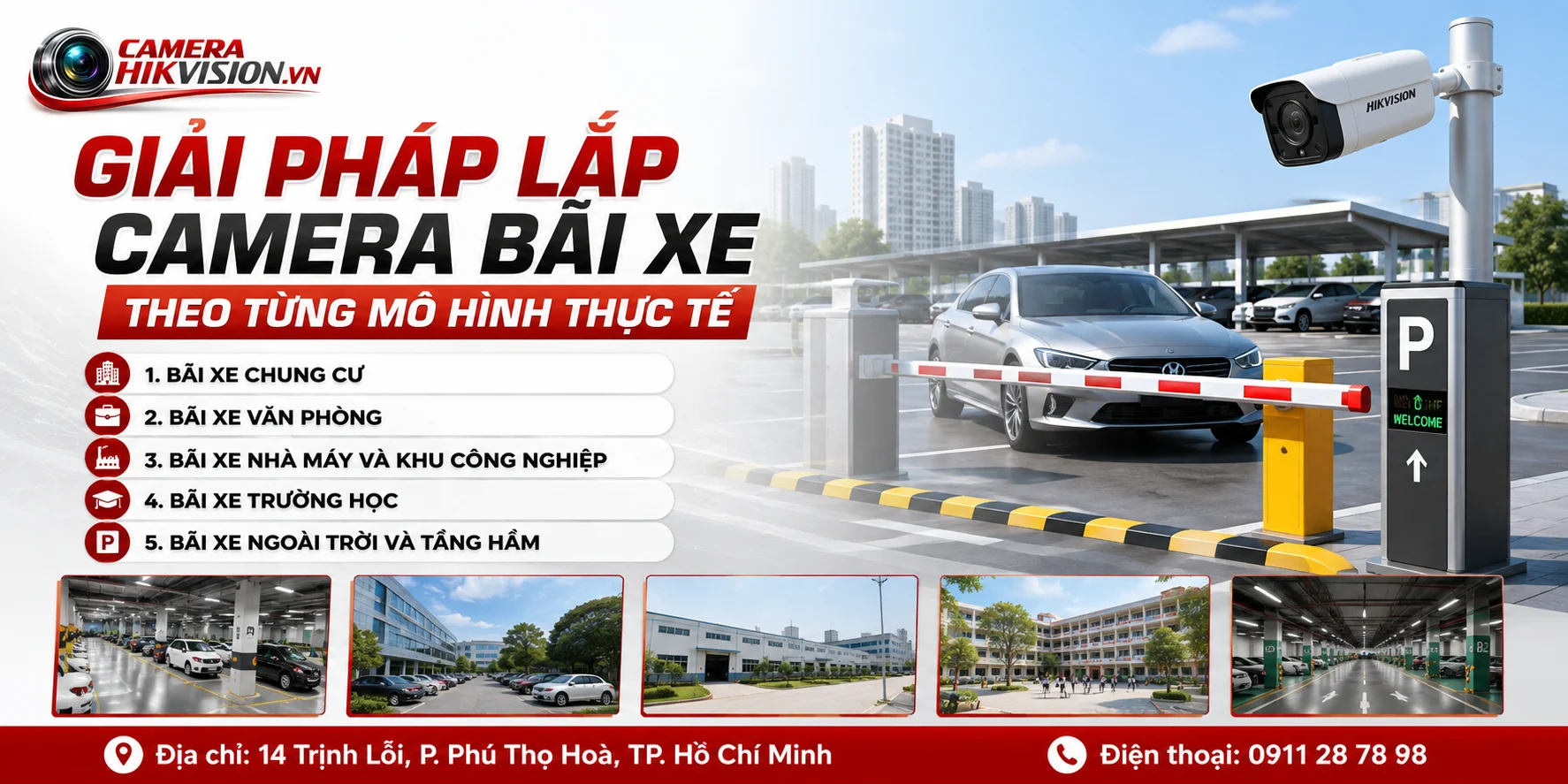Giải pháp lắp camera bãi xe theo từng mô hình thực tế