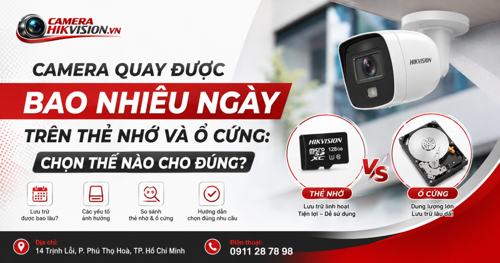 Camera quay được bao nhiêu ngày trên thẻ nhớ và ổ cứng: chọn thế nào cho đúng?