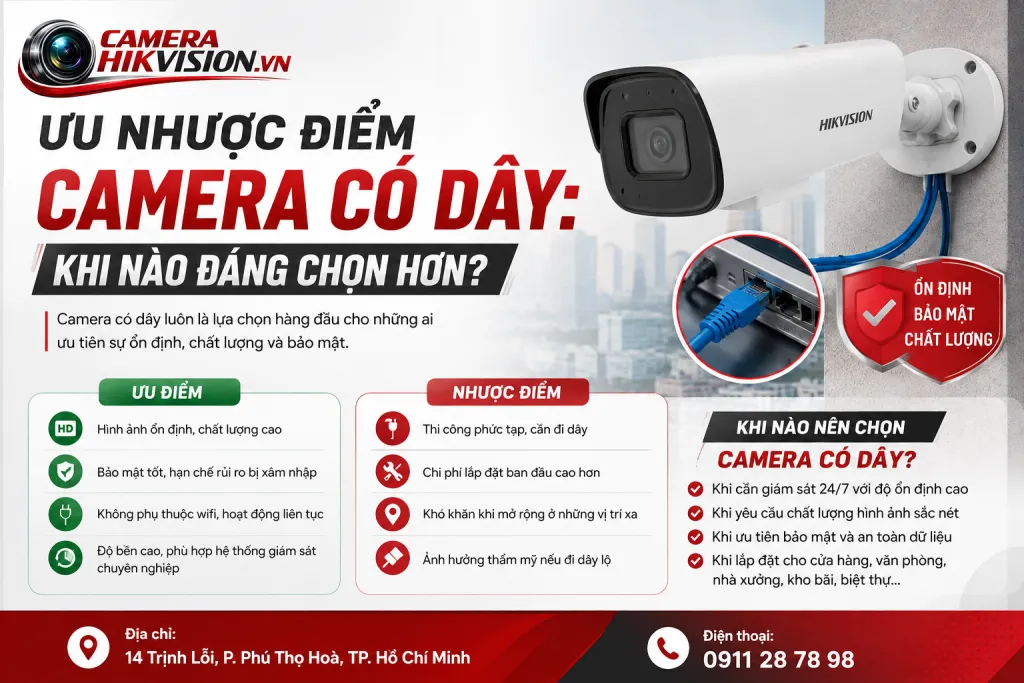 Ưu nhược điểm camera có dây: khi nào đáng chọn hơn?