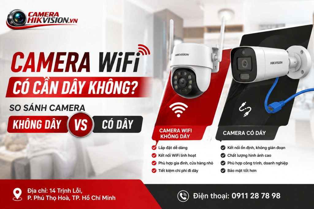 Camera WiFi Có Cần Dây Không? So Sánh Camera  Không Dây Và Có Dây