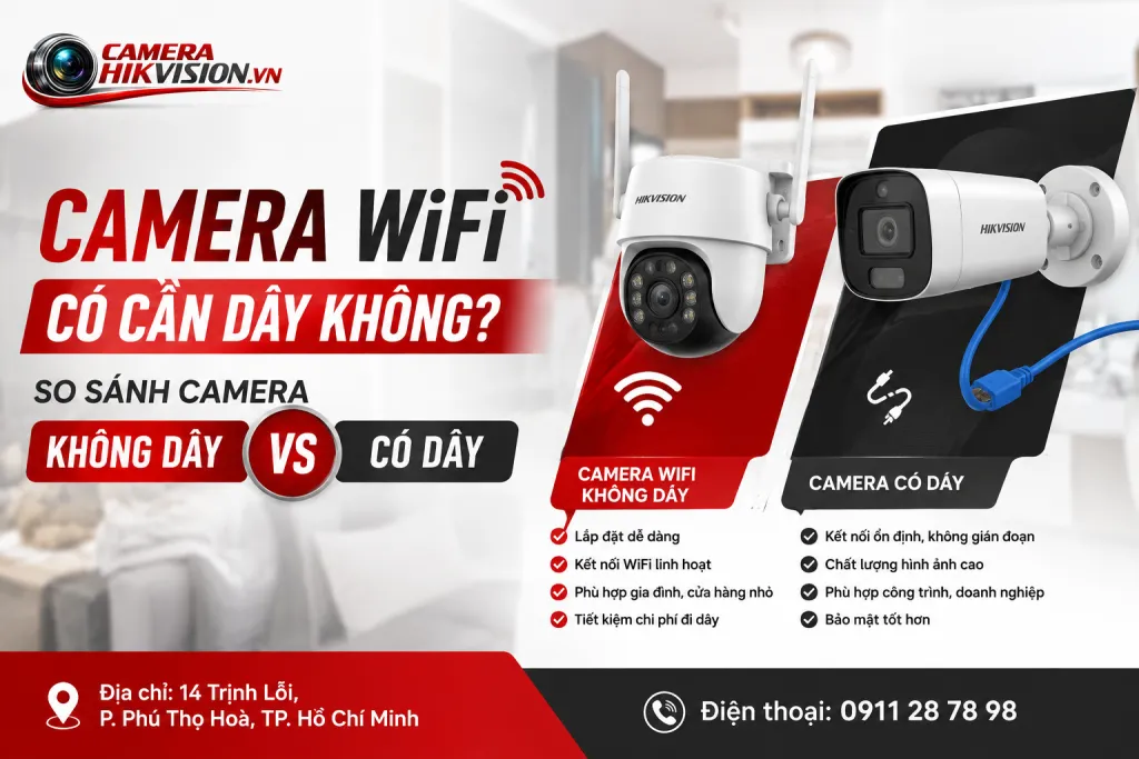 Camera WiFi Có Cần Dây Không? So Sánh Camera  Không Dây Và Có Dây
