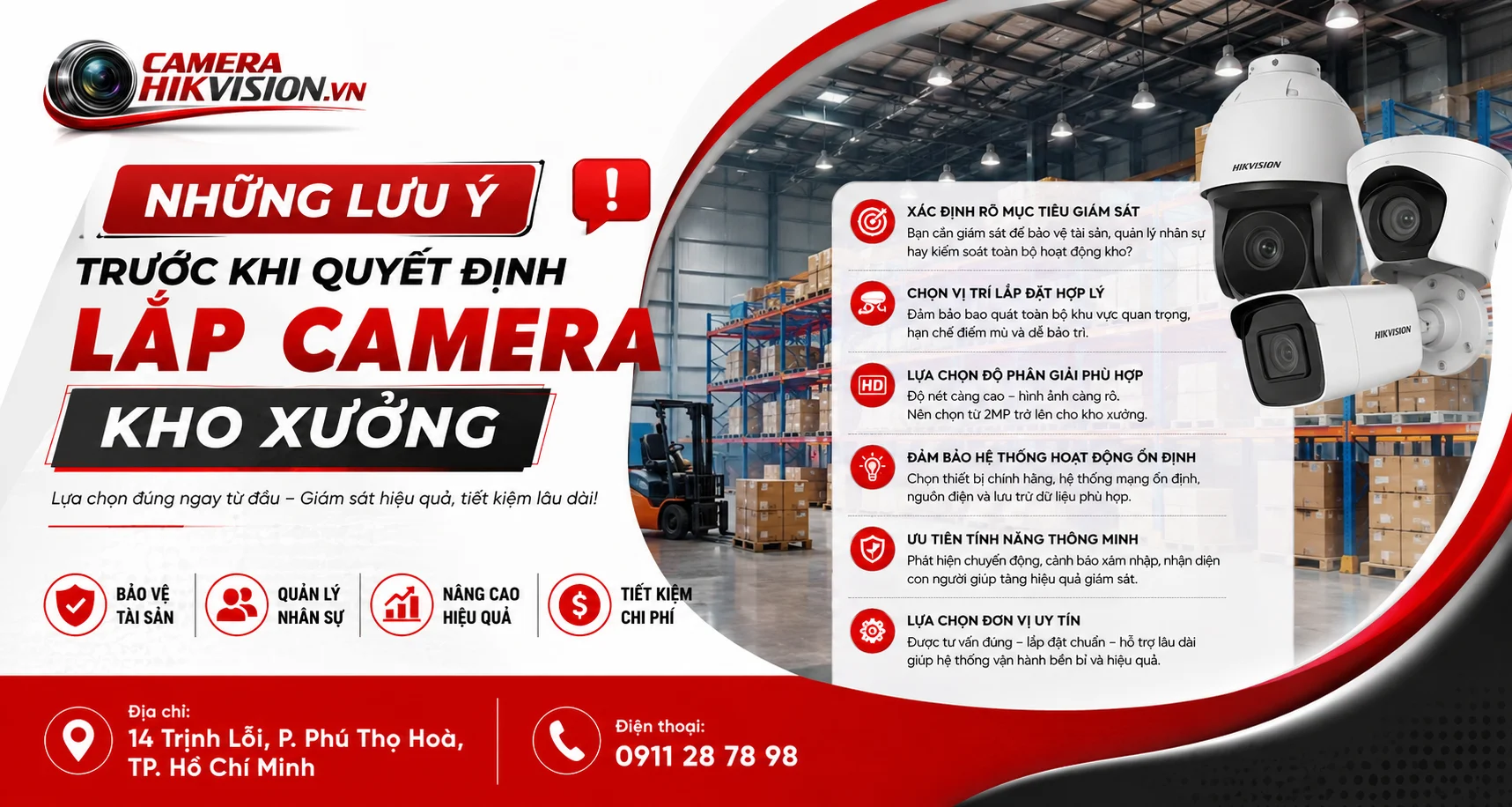 Những lưu ý trước khi quyết định lắp camera kho xưởng