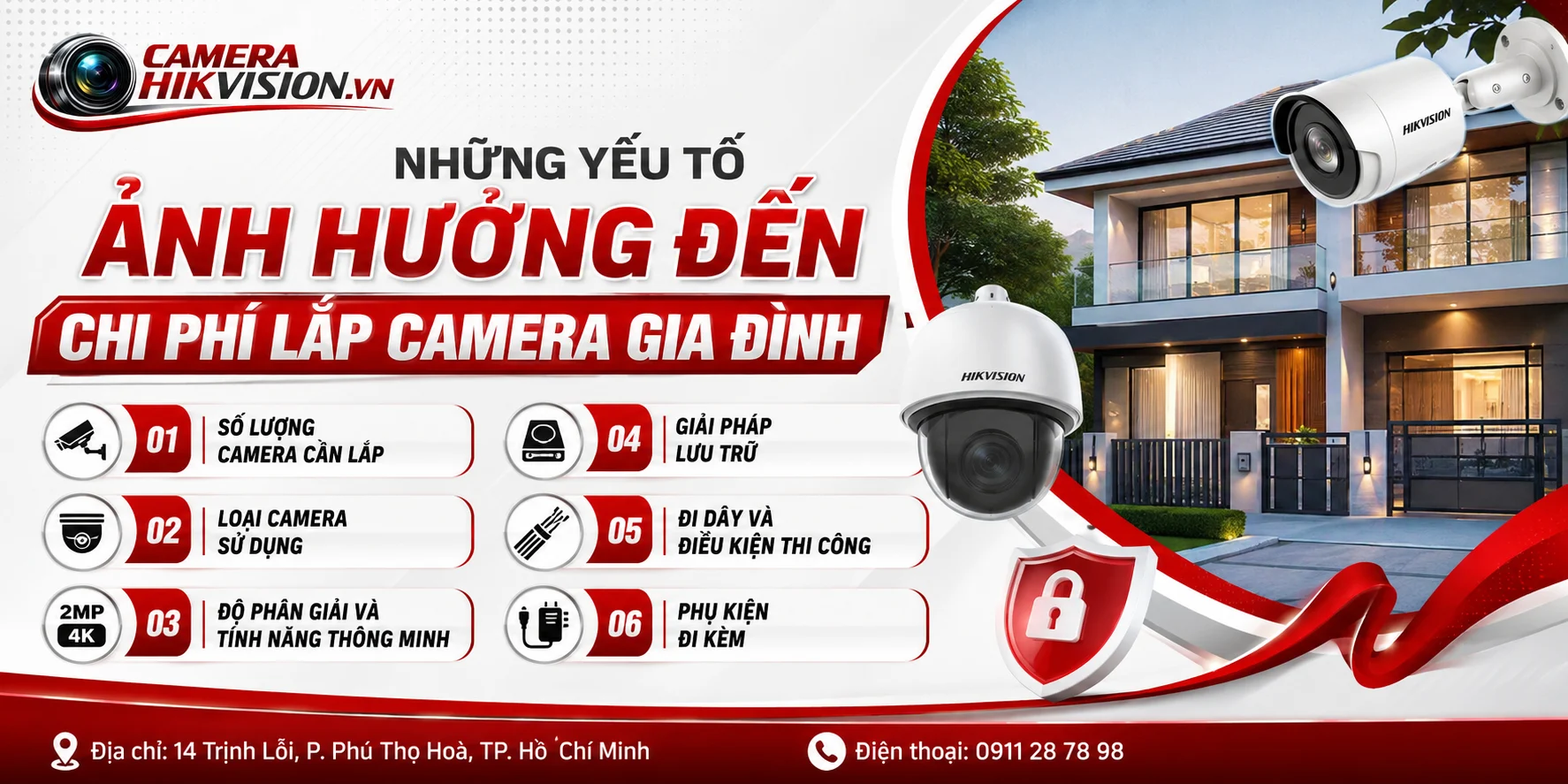Những yếu tố ảnh hưởng đến chi phí lắp camera gia đình