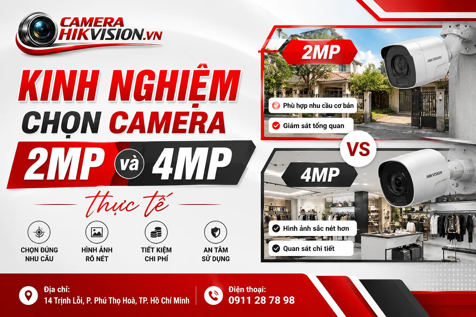 Kinh nghiệm chọn Camera 2MP và 4MP thực tế