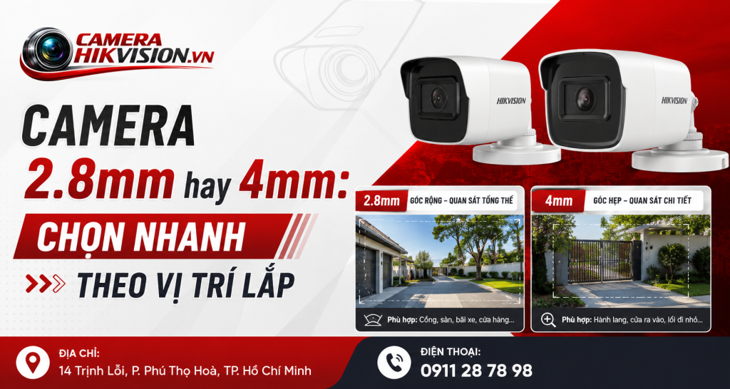 Camera 2.8mm hay 4mm: chọn nhanh theo vị trí lắp