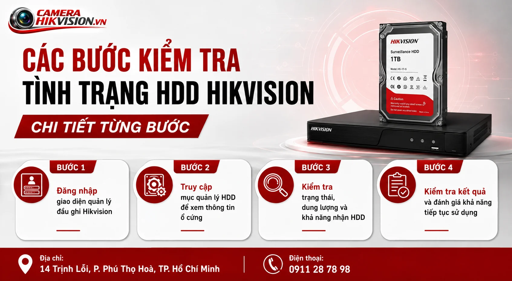 Các bước kiểm tra tình trạng HDD Hikvision chi tiết từng bước