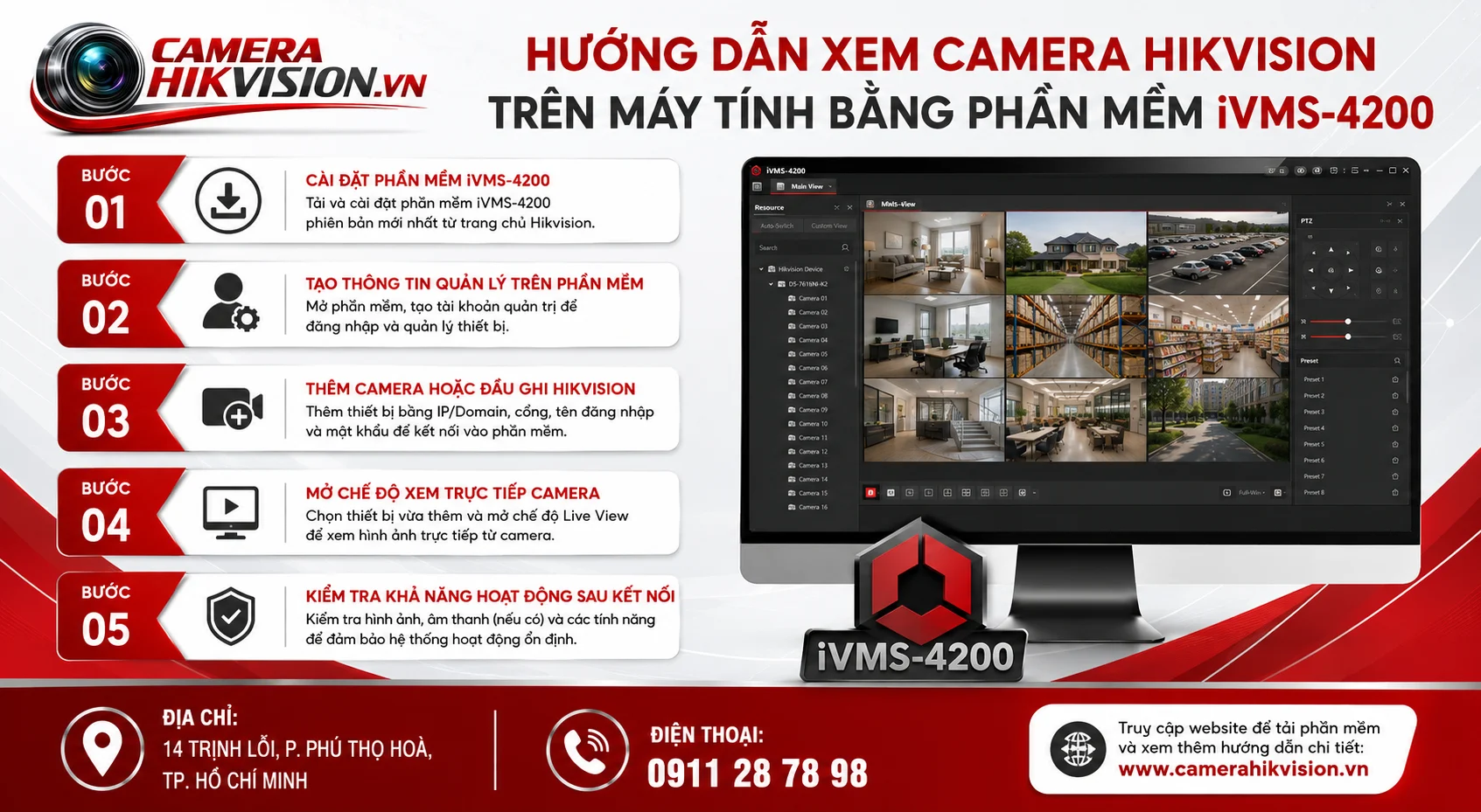 Hướng dẫn xem camera Hikvision trên máy tính bằng phần mềm iVMS-4200