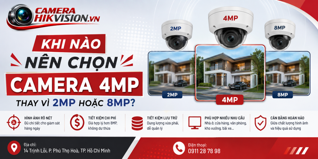 Khi nào nên chọn camera 4MP thay vì 2MP hoặc 8MP?