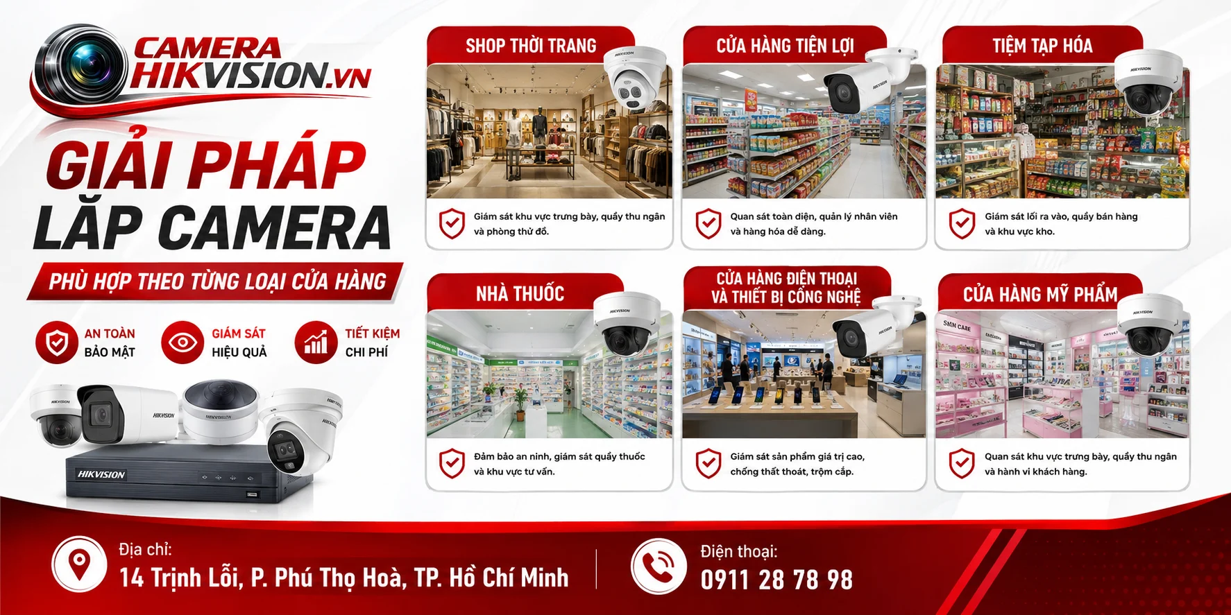 Giải pháp lắp camera phù hợp theo từng loại cửa hàng