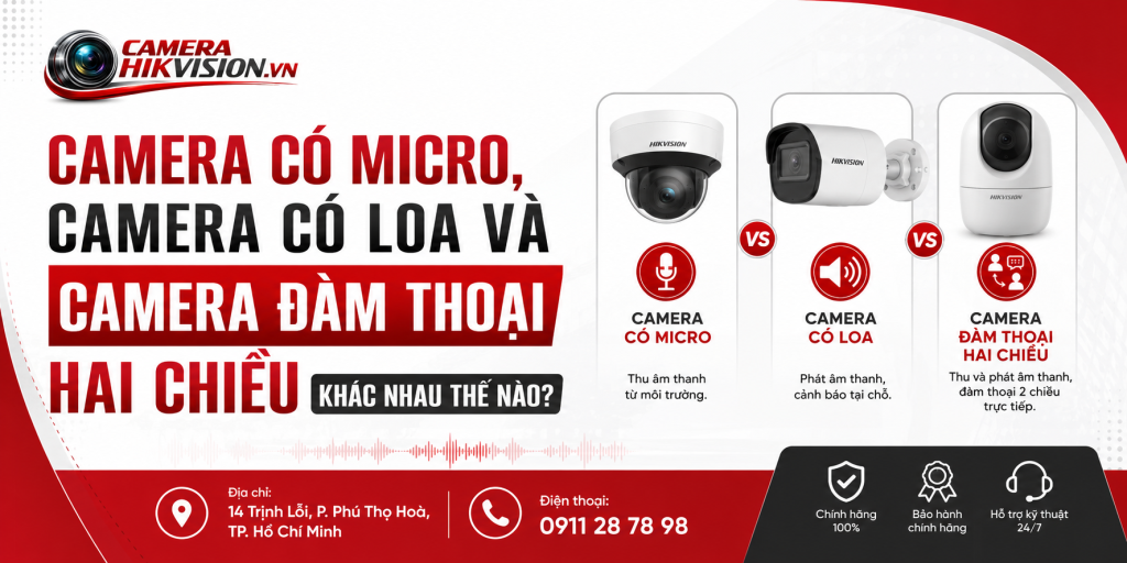 Camera có micro, camera có loa và camera đàm thoại hai chiều khác nhau thế nào?