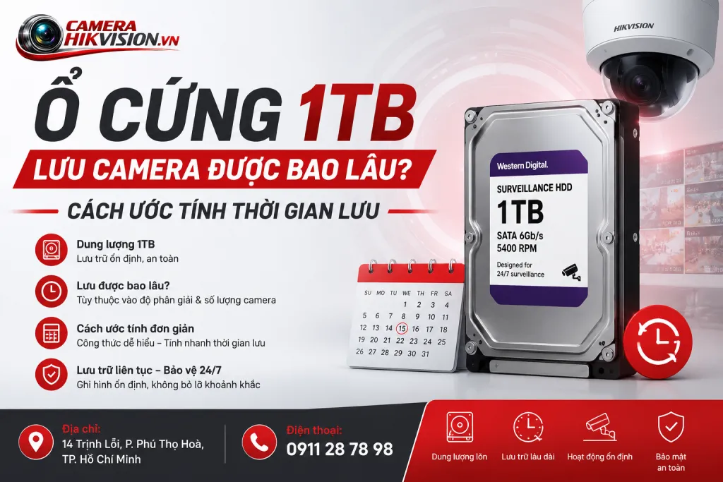 Ổ Cứng 1TB Lưu Camera Được Bao Lâu? Cách Ước Tính Thời Gian Lưu