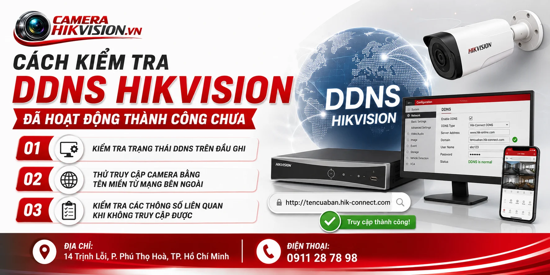 Cách kiểm tra DDNS Hikvision đã hoạt động thành công chưa