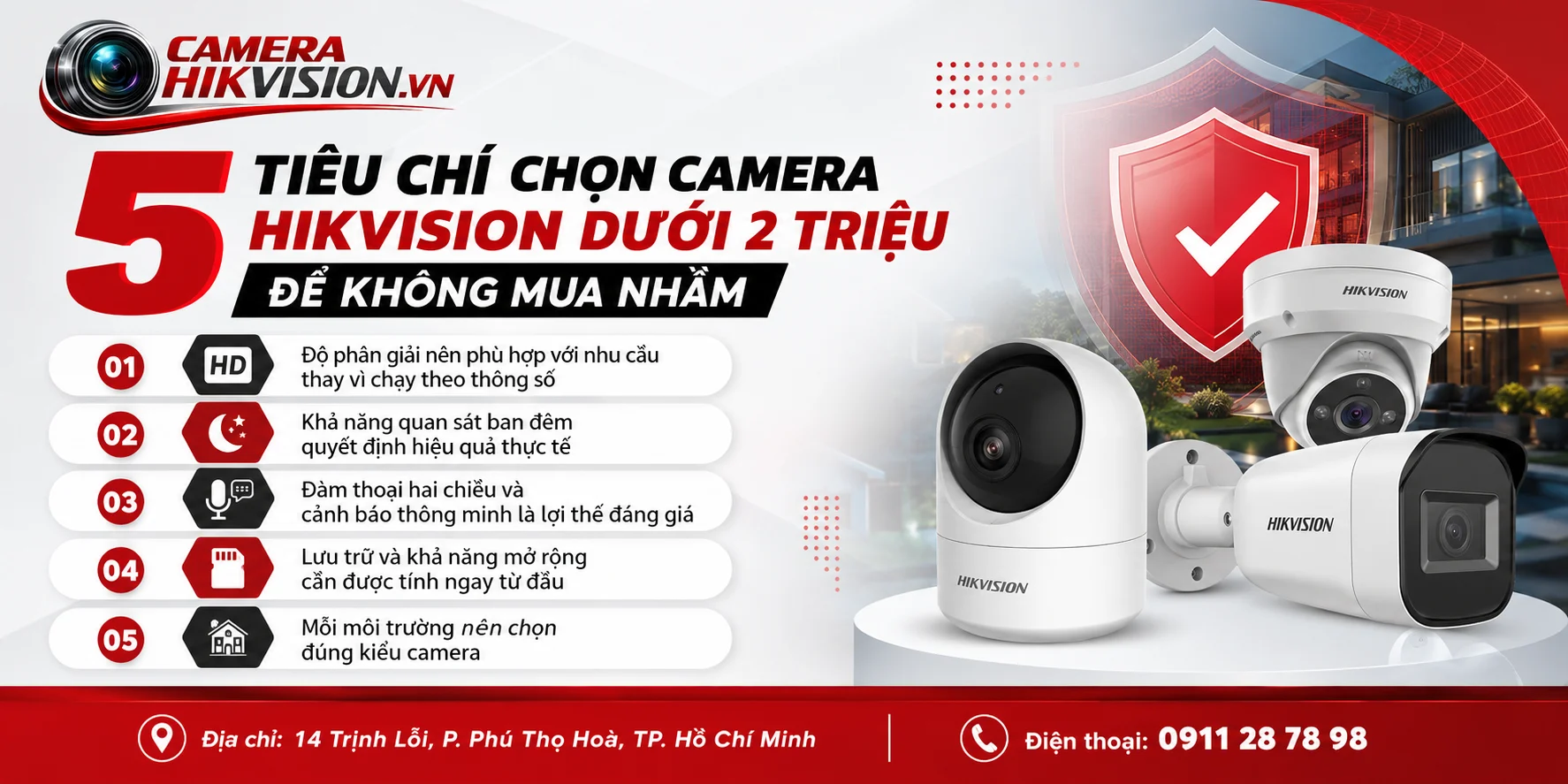 5 tiêu chí chọn camera Hikvision dưới 2 triệu để không mua nhầm