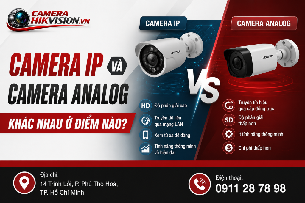 Camera IP và camera Analog khác nhau ở điểm nào?