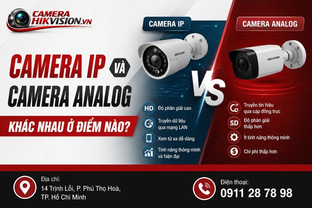Camera IP và camera Analog khác nhau ở điểm nào?