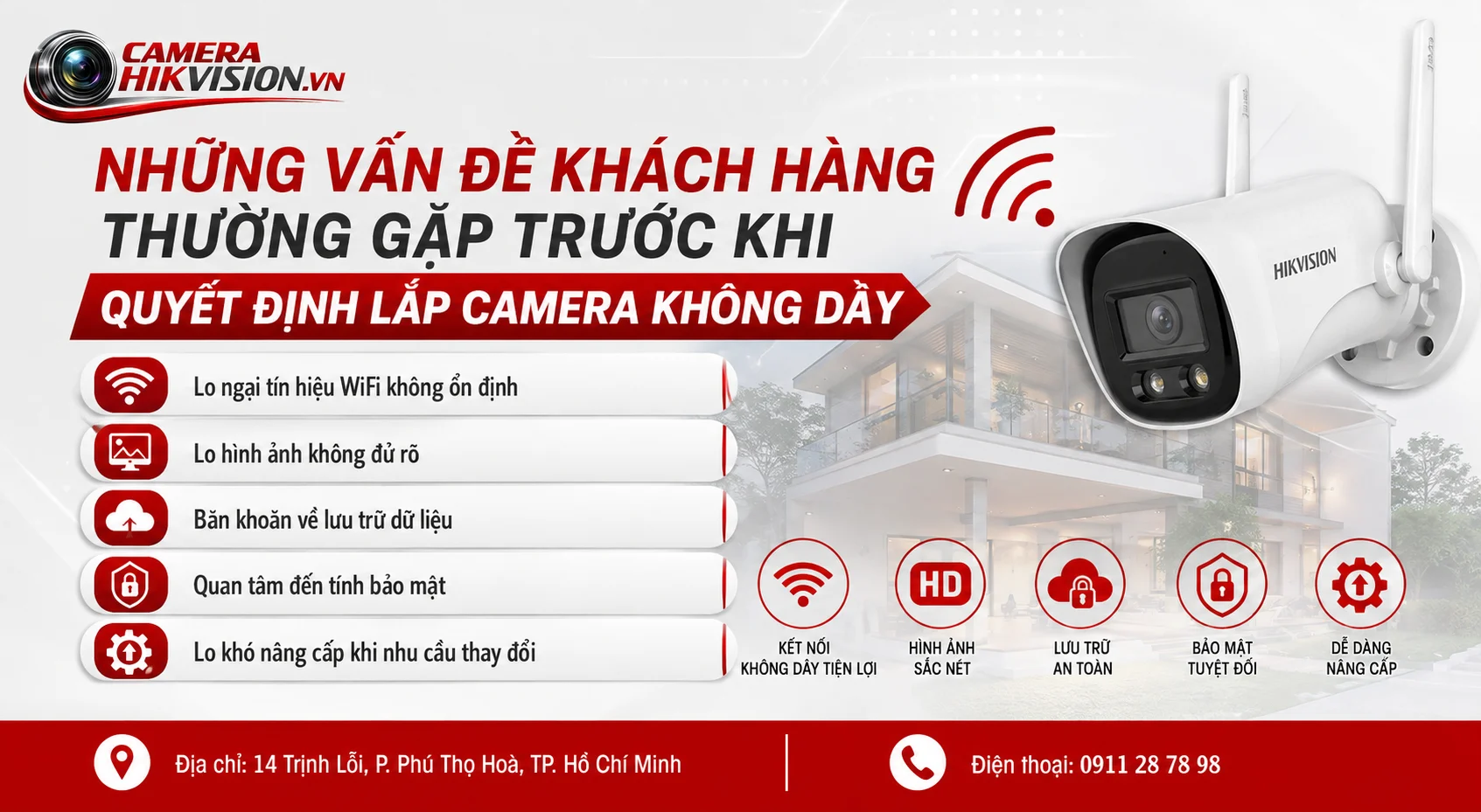 Những vấn đề khách hàng thường gặp trước khi quyết định lắp camera không dây
