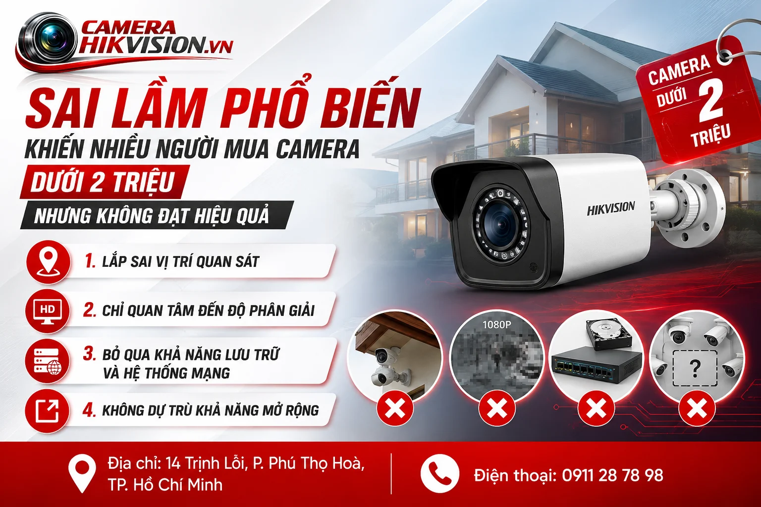 Sai lầm phổ biến khiến nhiều người mua camera dưới 2 triệu nhưng không đạt hiệu quả