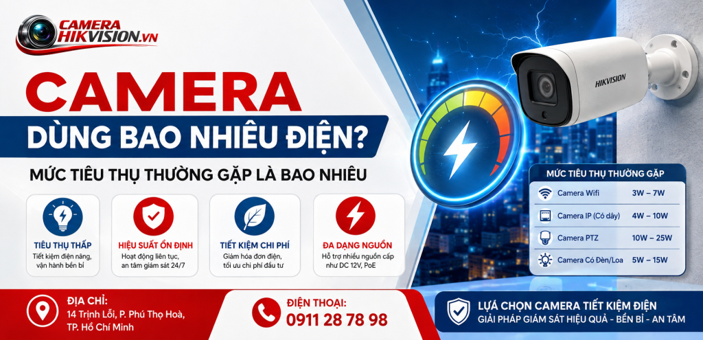 Camera tiêu thụ điện như thế nào? Những bộ phận nào làm tăng công suất