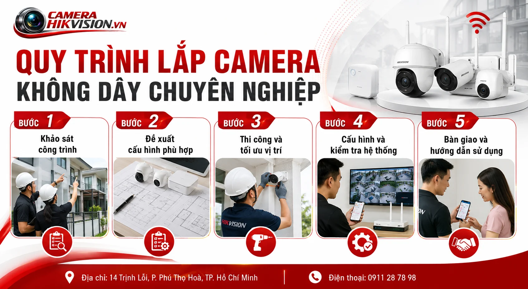 Quy trình lắp camera không dây chuyên nghiệp