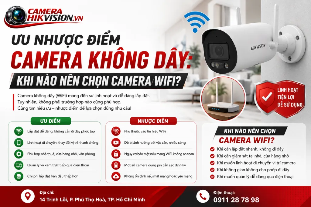 Ưu nhược điểm camera không dây: khi nào nên chọn camera WiFi?
