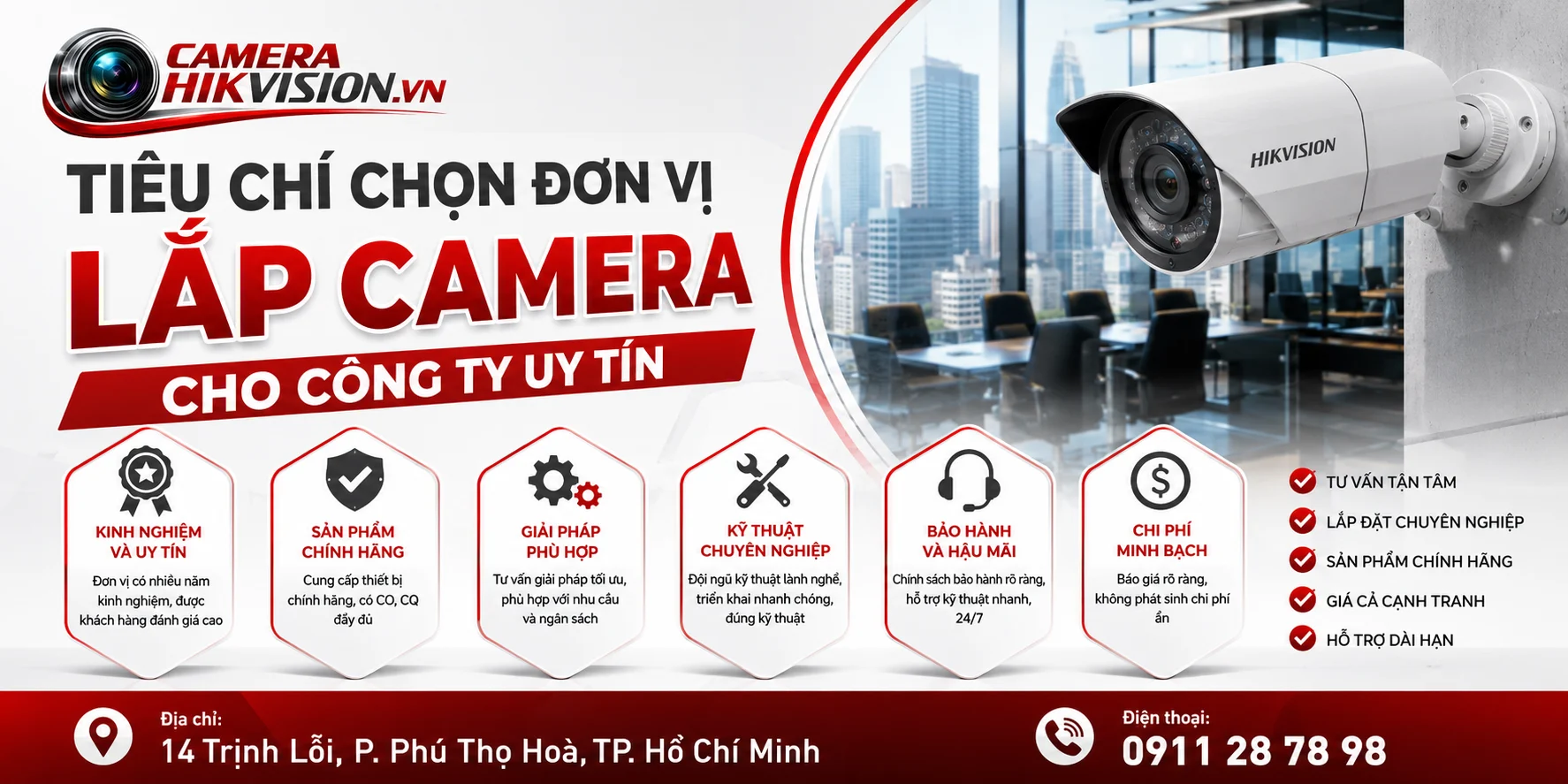 Tiêu chí chọn đơn vị lắp camera cho công ty uy tín