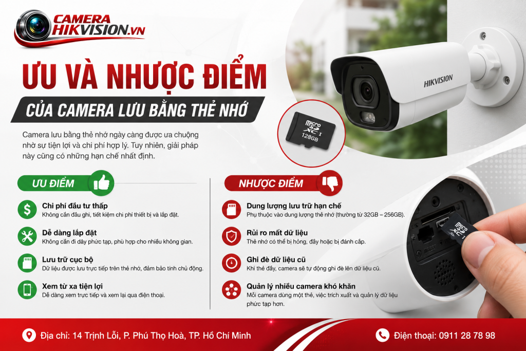 Ưu và nhược điểm của camera lưu bằng thẻ nhớ