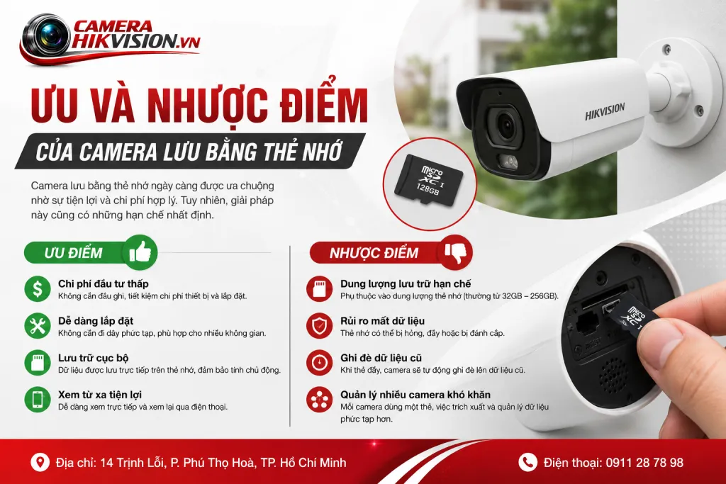 Ưu và nhược điểm của camera lưu bằng thẻ nhớ