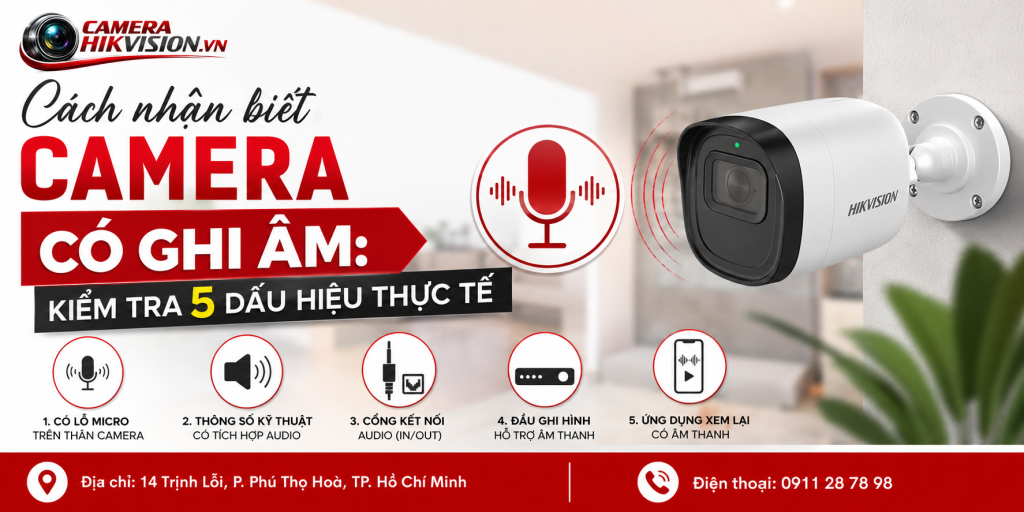 Cách nhận biết camera có ghi âm: kiểm tra 5 dấu hiệu thực tế