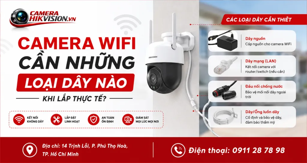 Camera WiFi cần những loại dây nào khi lắp thực tế?