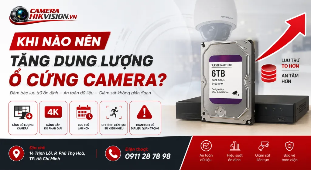 Khi nào nên tăng dung lượng ổ cứng camera?