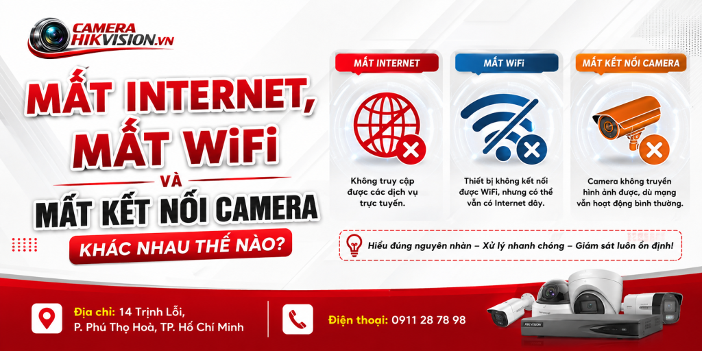 Mất Internet, mất WiFi và mất kết nối camera khác nhau thế nào?