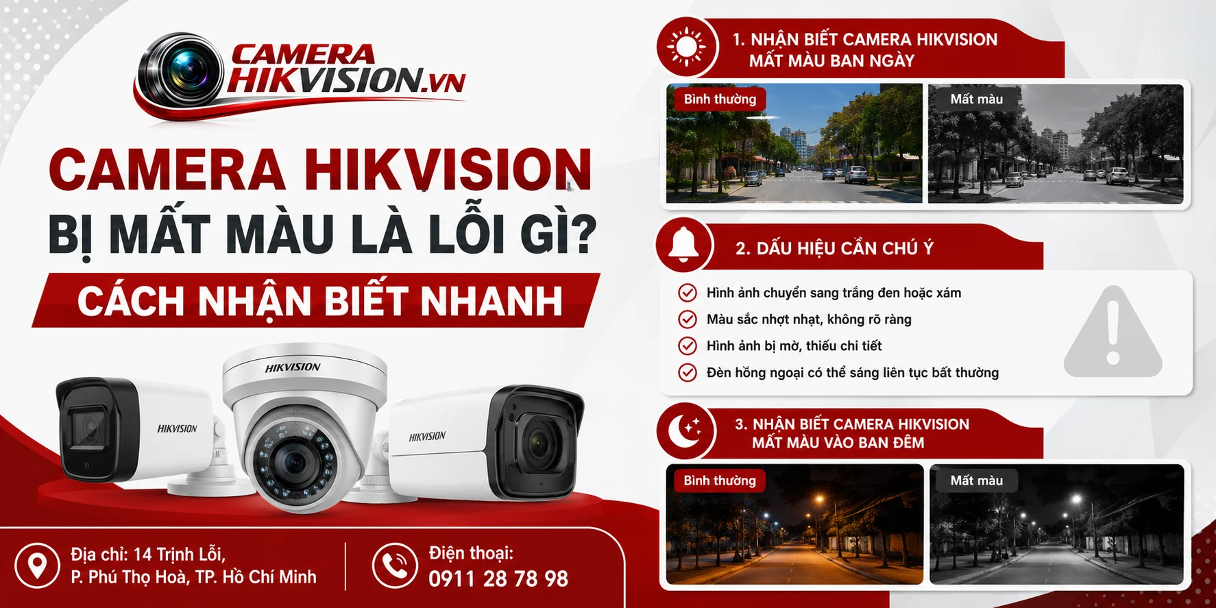 Camera Hikvision bị mất màu là lỗi gì? Cách nhận biết nhanh
