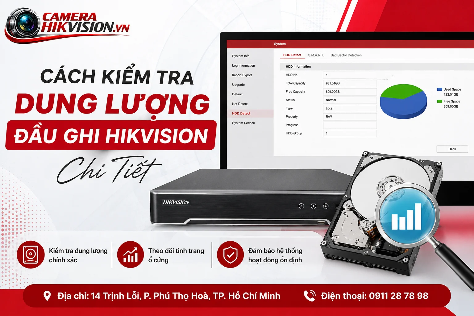 Cách Kiểm Tra Dung Lượng Đầu Ghi Hikvision Chi Tiết